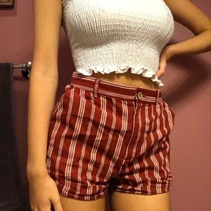 Forever 21 Red and White Striped Shorts